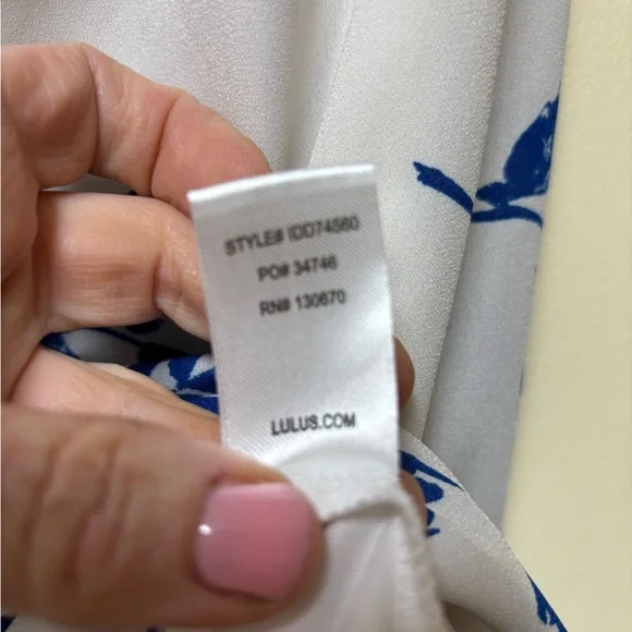 Lulus TALIA Blue & White Floral Off Shoulder Mini Dress - Large - Picture 8 of 12